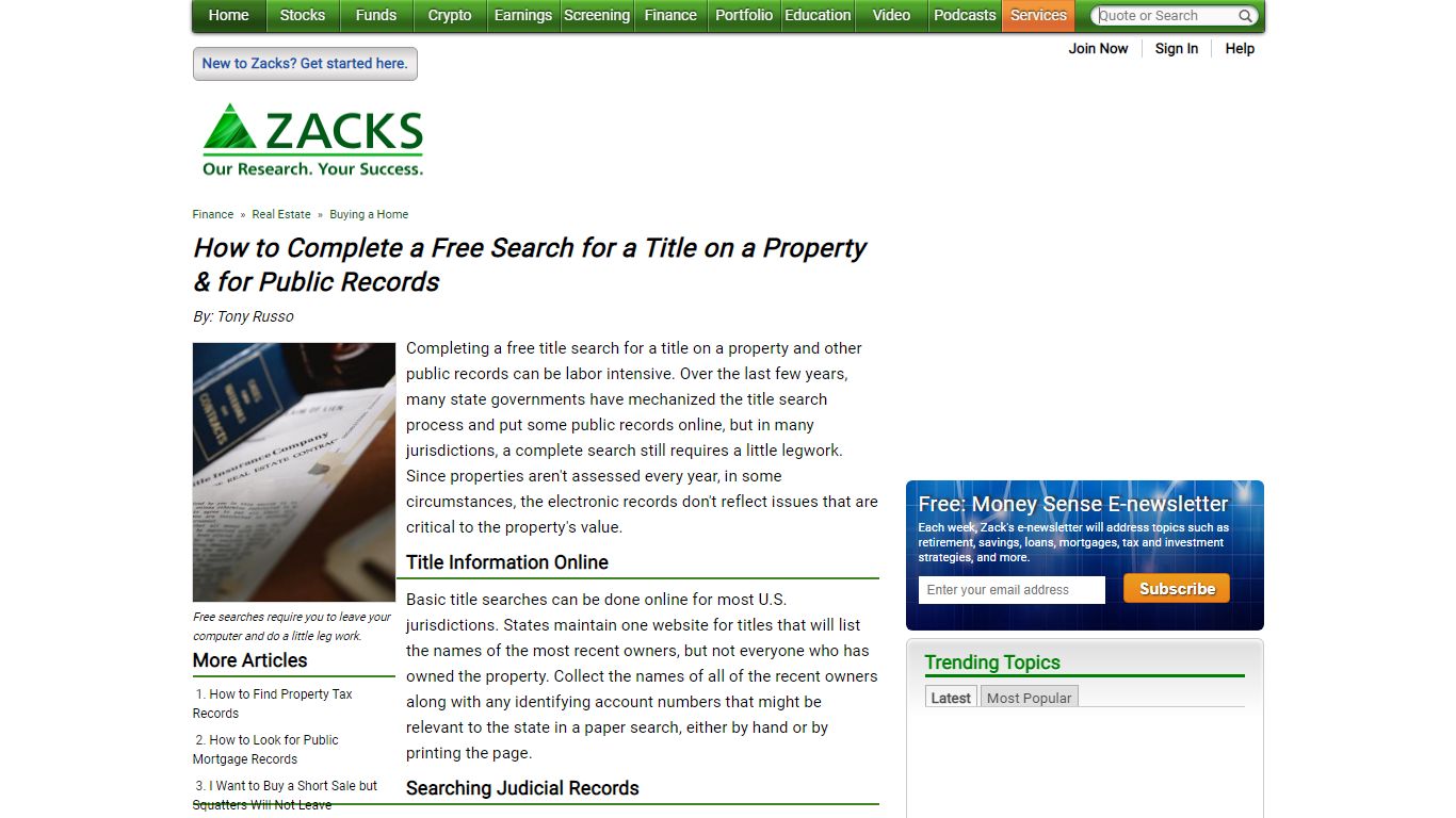 How to Complete a Free Search for a Title on a Property & for Public ...